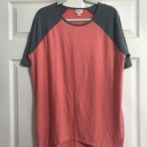 Small lularoe Irma - gray & coral